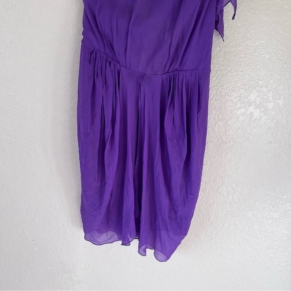 ALICE + OLIVIA Silk one shoulder purple Dress size small - Picture 5 of 15